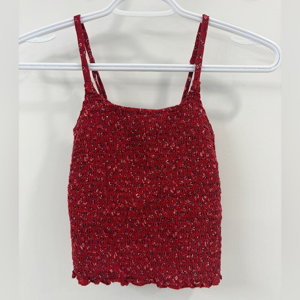 ❤️ Hollister Red Runched Tank Top - XS